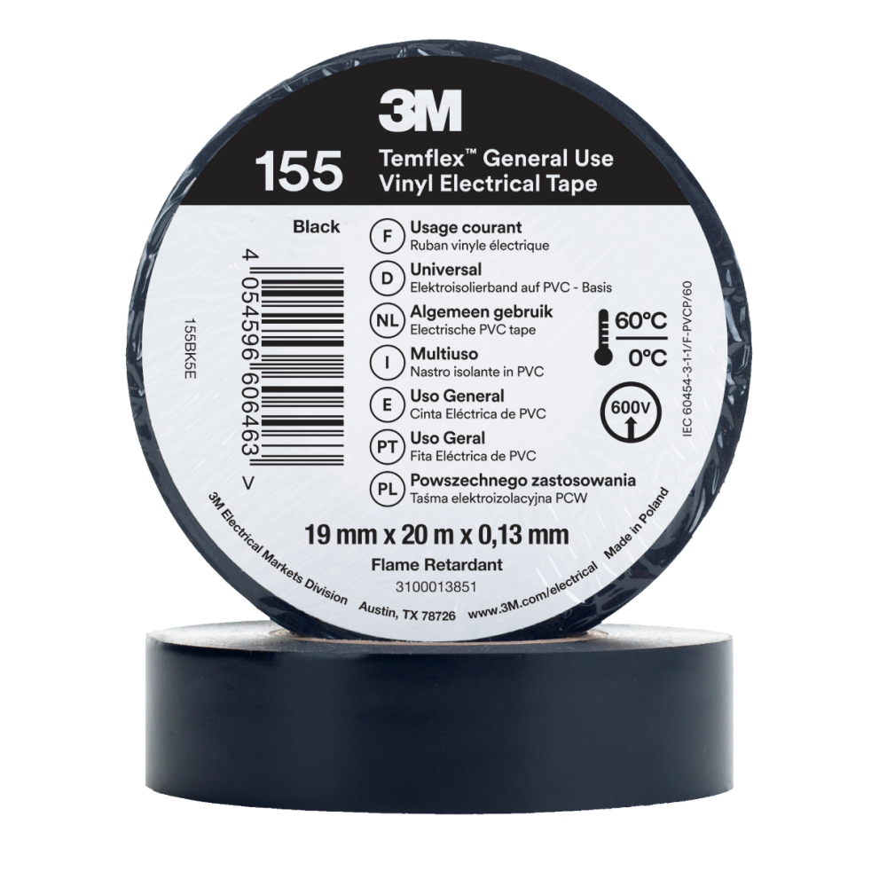 3M Temflex 155 Winylowa taśma elektroizolacyjna 19 mm x 20 m (różne kolory)