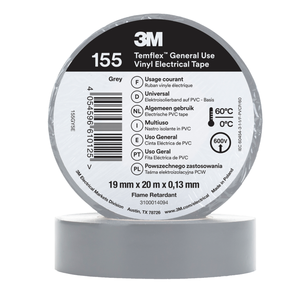 3M Temflex 155 Winylowa taśma elektroizolacyjna 19 mm x 20 m (różne kolory)