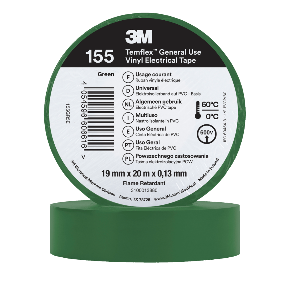 3M Temflex 155 Winylowa taśma elektroizolacyjna 19 mm x 20 m (różne kolory)