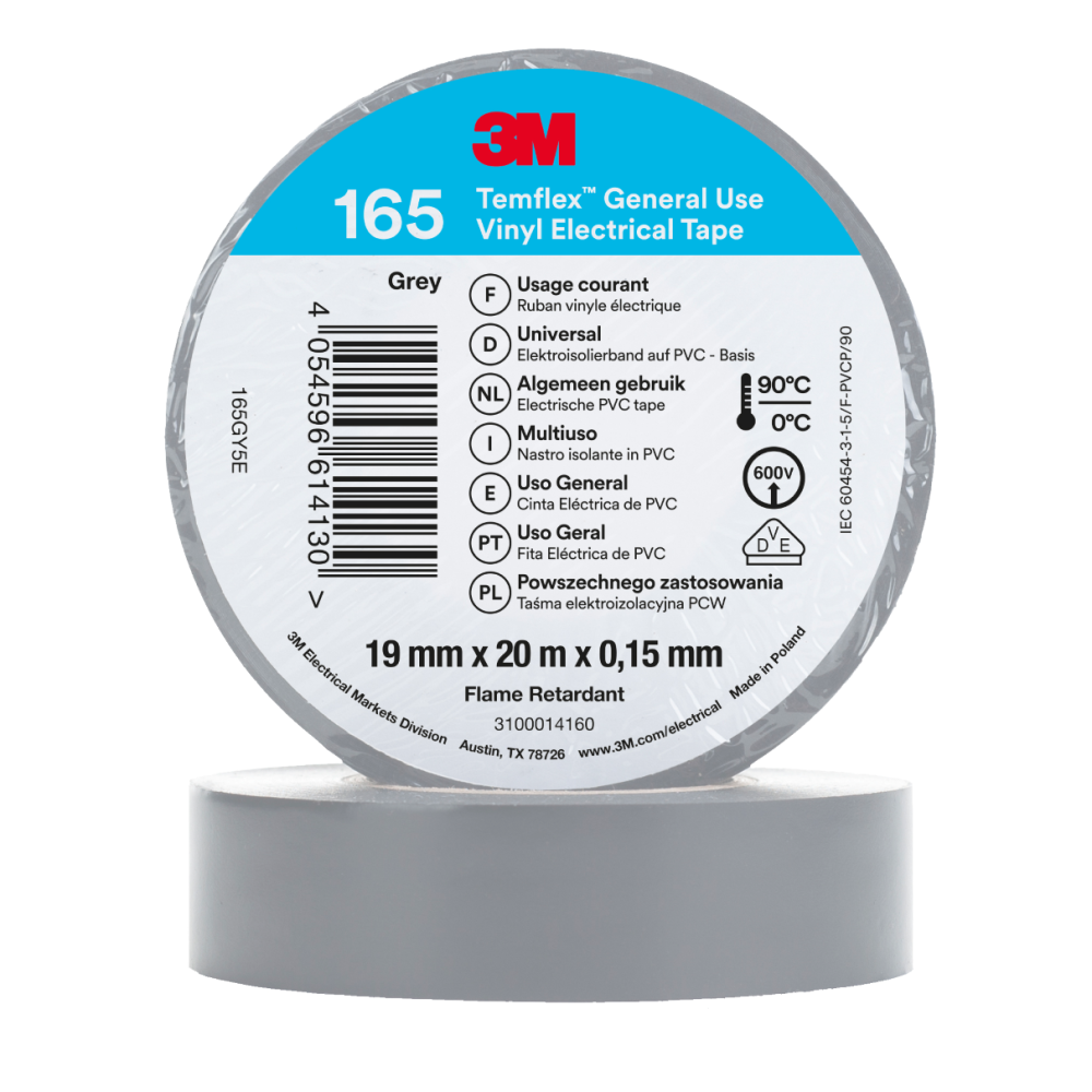 3M Temflex 165 Winylowa taśma elektroizolacyjna 19 mm x 20 m (różne kolory)