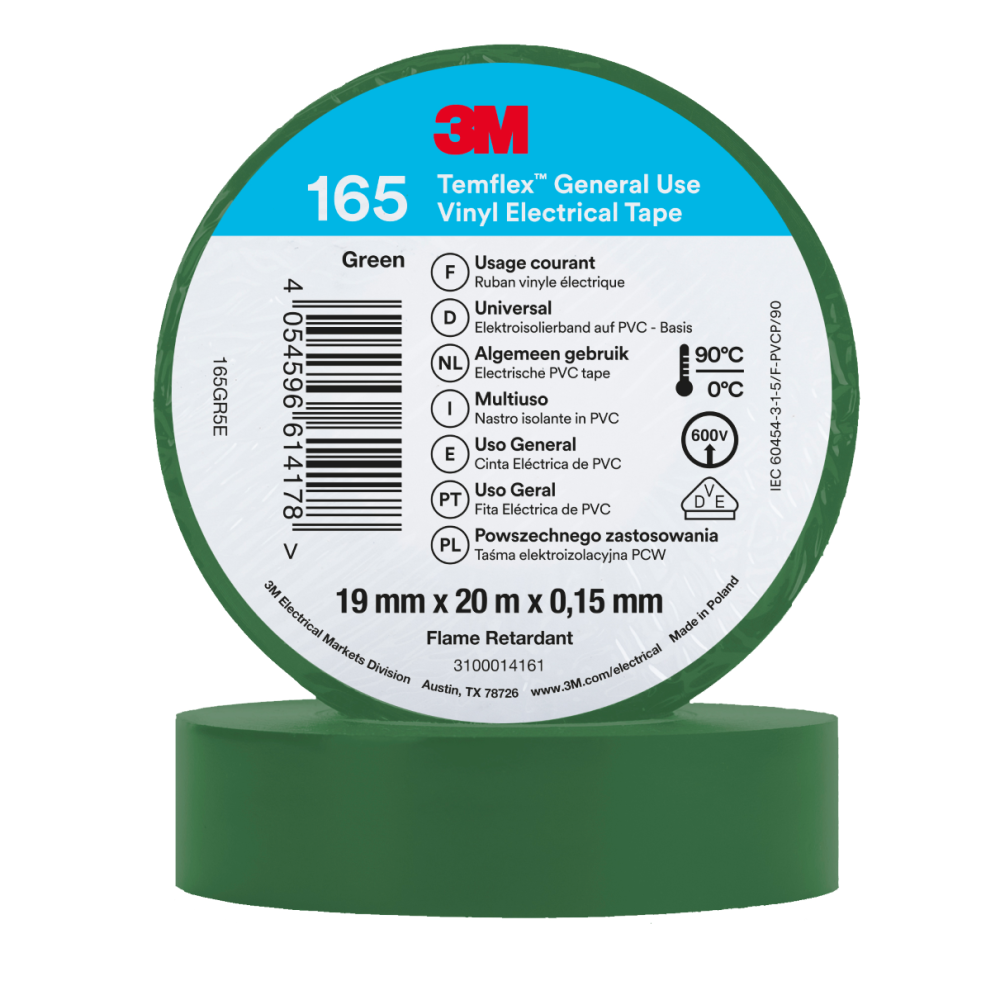 3M Temflex 165 Winylowa taśma elektroizolacyjna 19 mm x 20 m (różne kolory)