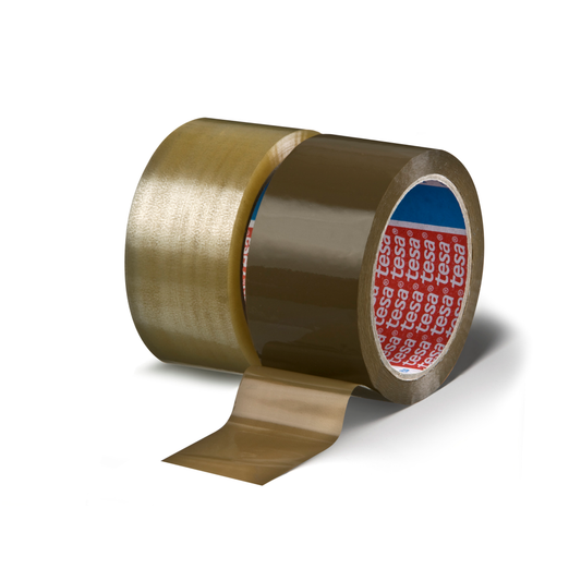 tesa 4280 Taśma pakowa 48 mm x 66 m – brązowa i transparentna