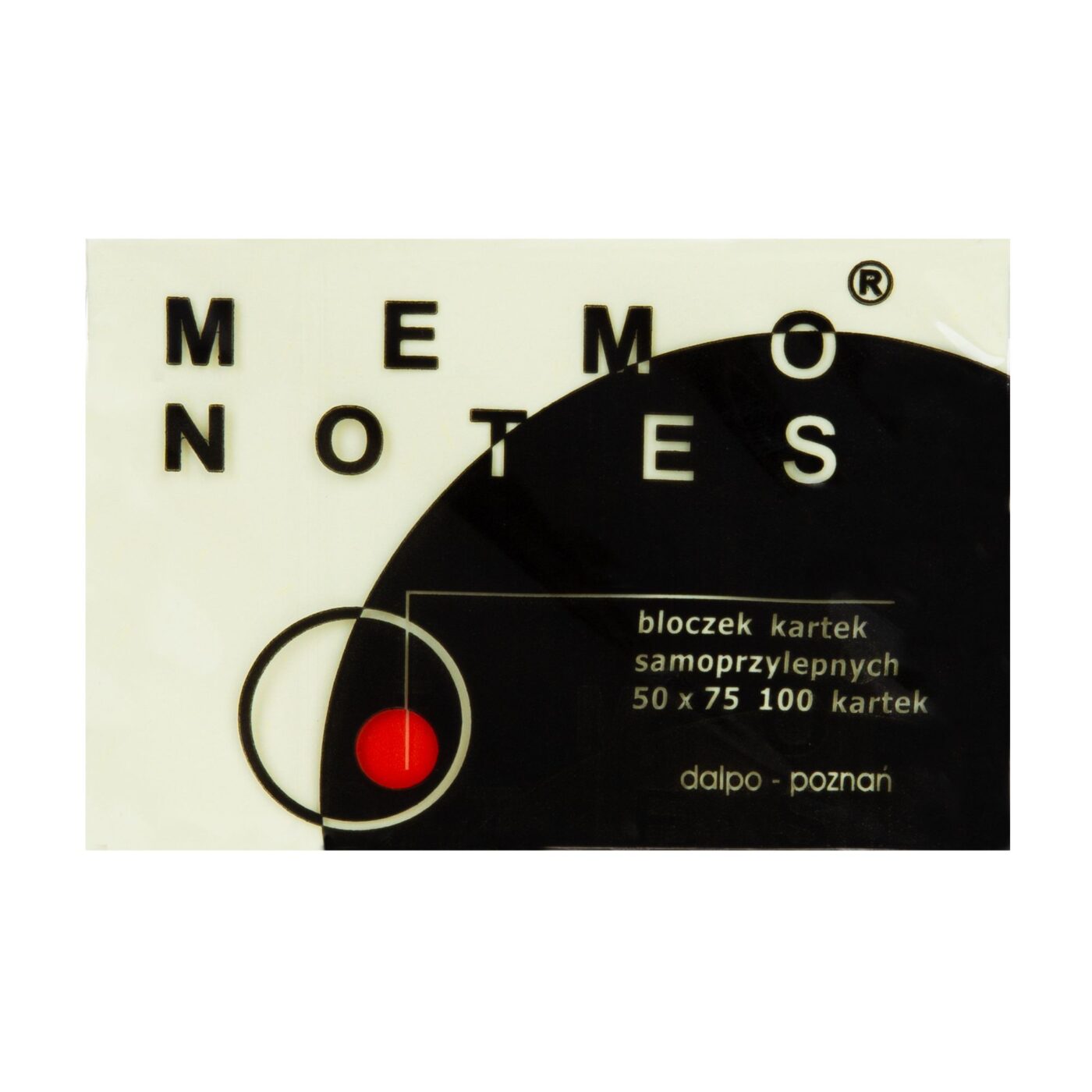 MEMO NOTES Bloczek kartek samoprzylepnych 50 x 75 mm, 100 kartek żółtych