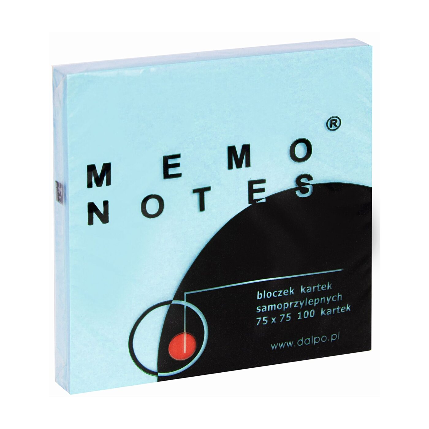 MEMO NOTES Bloczek kartek samoprzylepnych 75 x 75 mm, 100 kartek niebieskich
