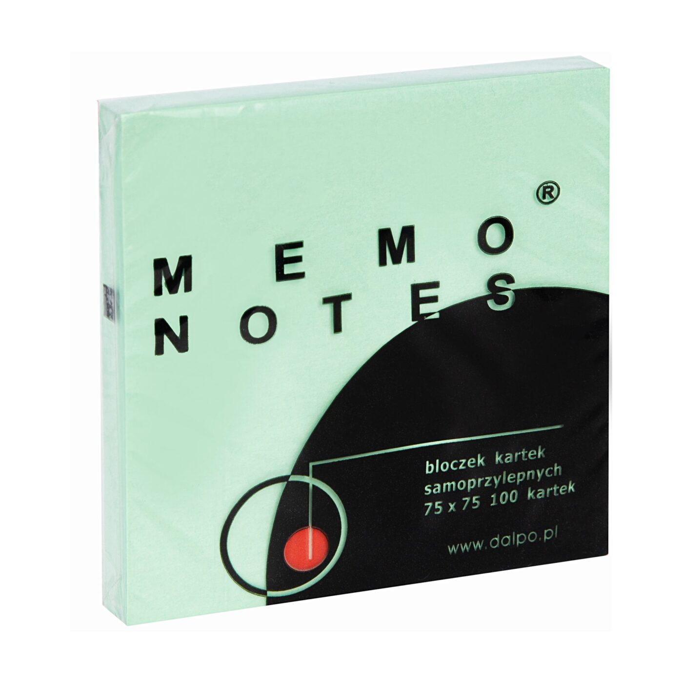 MEMO NOTES Bloczek kartek samoprzylepnych 75 x 75 mm, 100 kartek zielonych