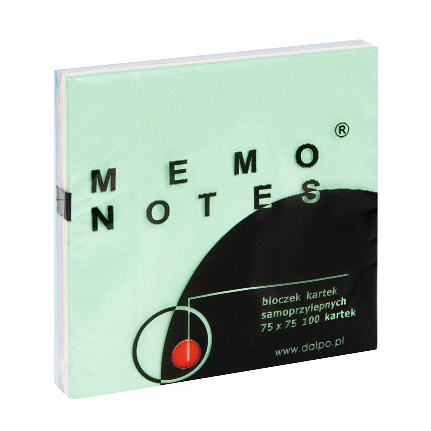 MEMO NOTES Bloczek kartek samoprzylepnych 75 x 75 mm, 100 kartek pastelowych