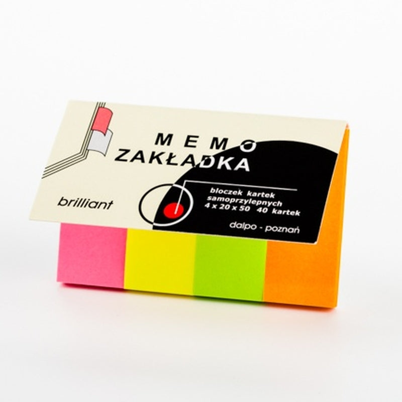 Zakładka brilliant 20x50mm w okładce, 4 kolory po 40 kartek