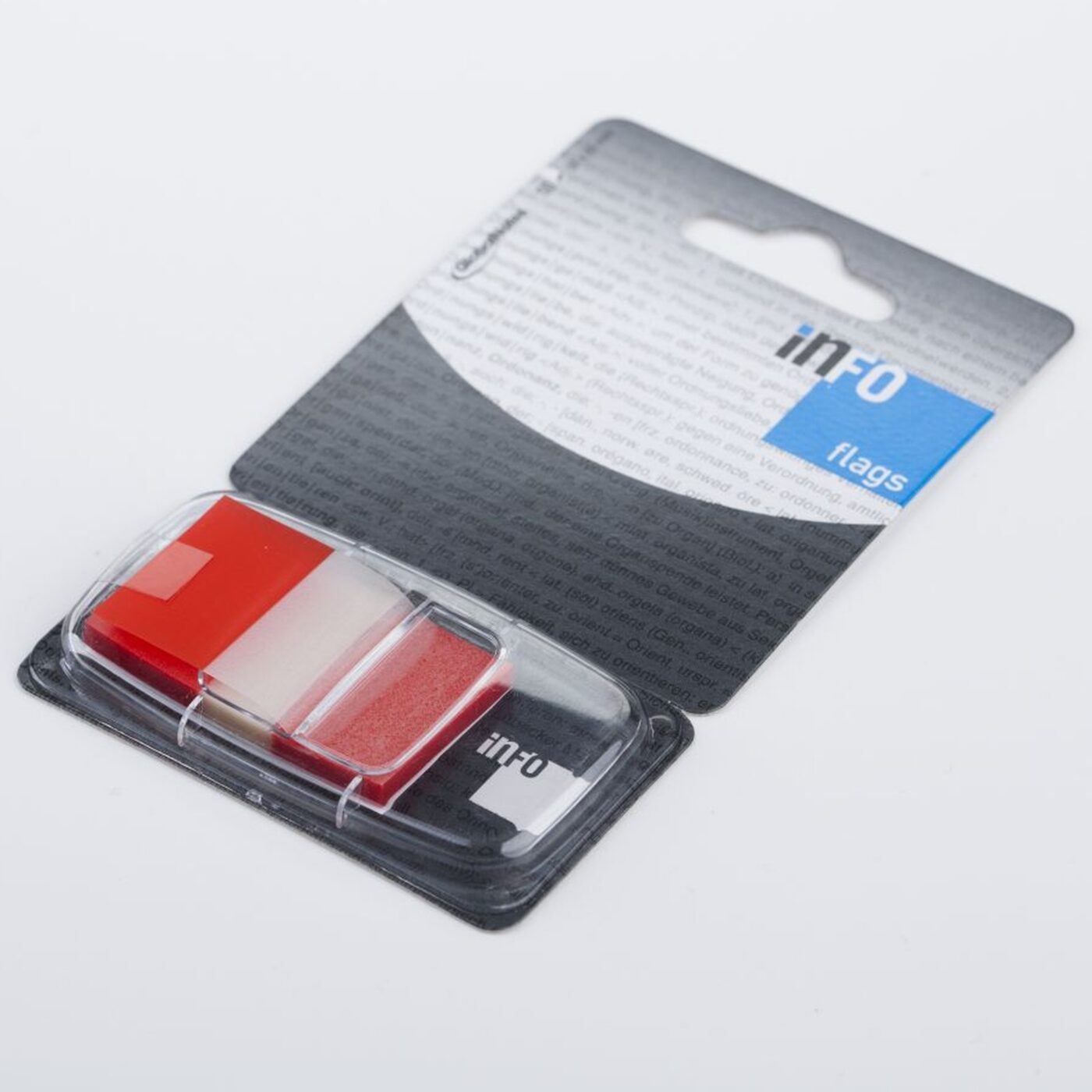 Zakładka samoprzylepna INFO FLAGS w podajniku 25x43mm/50 kartek, czerwony
