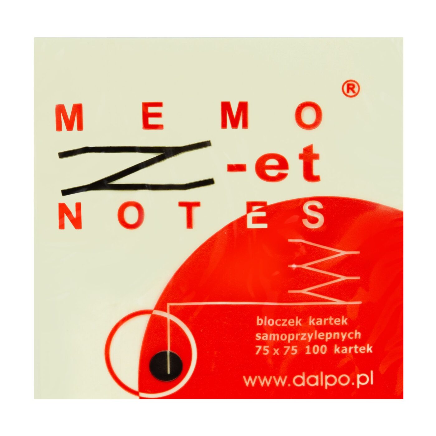 MEMO NOTES Bloczek kartek samoprzylepnych 50 x 50 mm, 100 kartek żółtych