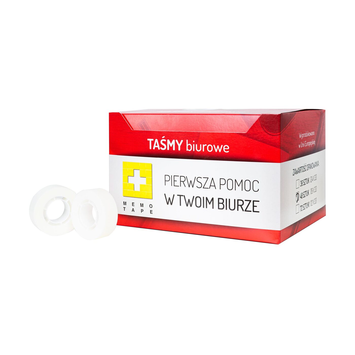 Memo-Tape Taśma biurowa invisible 19 mm x 33 m - 48 sztuk