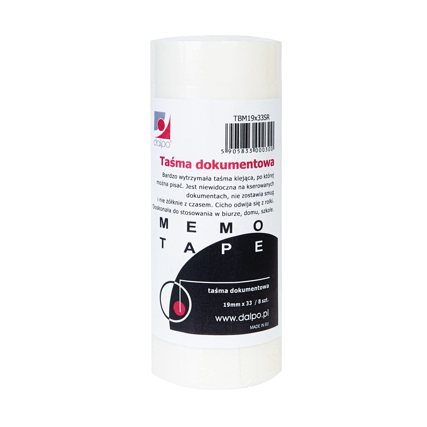 Memo-Tape Taśma biurowa invisible 19 mm x 33 m - 8 sztuk