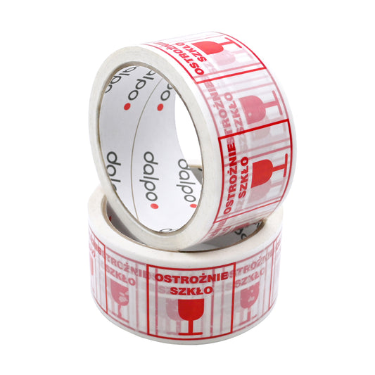Taśma z nadrukiem "Ostrożnie szkło" 48mm x 45 m