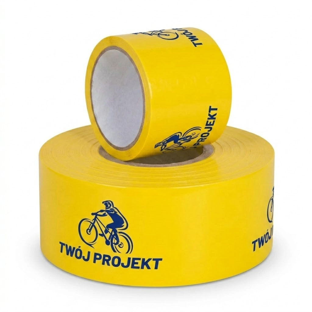 Taśma ostrzegawcza ogrodzeniowa bez kleju z własnym nadrukiem 75 mm x 100m