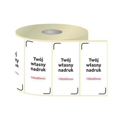 Etykiety, naklejki z nadrukiem 100x80mm PROSTOKĄT (różne warianty)