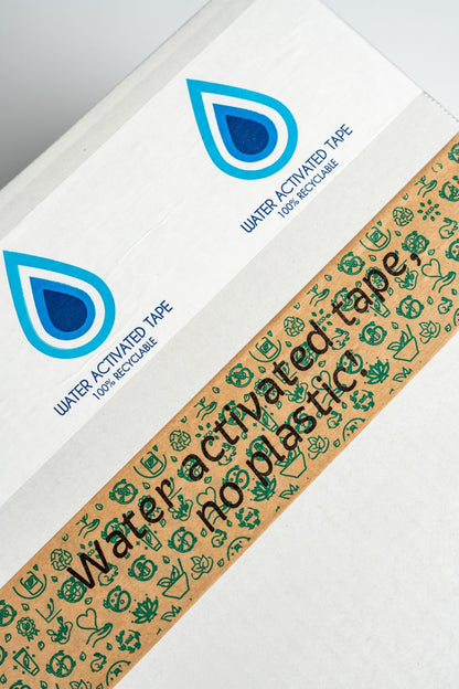 Taśma pakowa papierowa aktywowana wodą z nadrukiem własnym i logo (różne rozmiary)