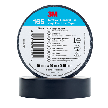 3M Temflex 165 Winylowa taśma elektroizolacyjna 19 mm x 20 m (różne kolory)