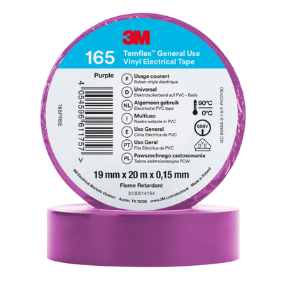 3M Temflex 165 Winylowa taśma elektroizolacyjna 19 mm x 20 m (różne kolory)