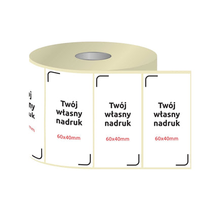Etykiety, naklejki z nadrukiem 60x40mm PROSTOKĄT (różne warianty)