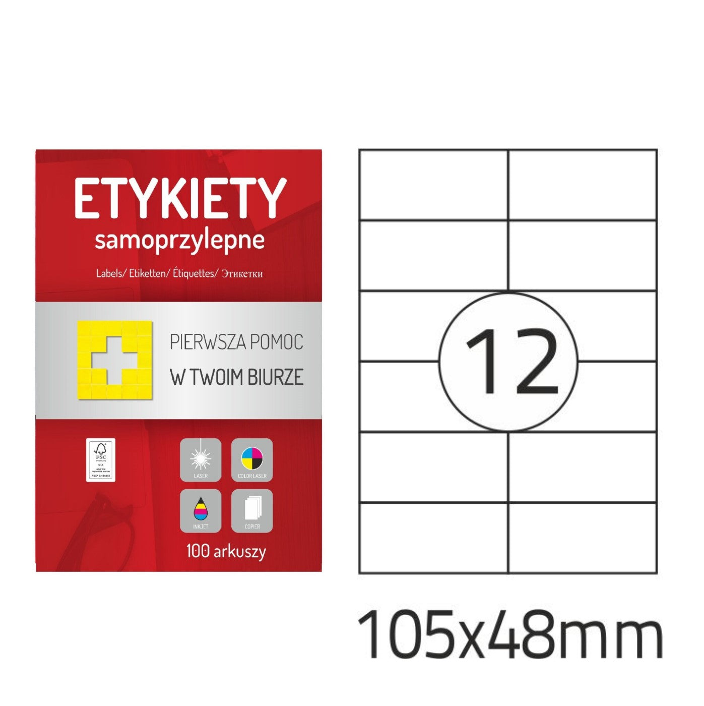 Etykiety samoprzylepne A4 100 szt. Memo Label (różne rozmiary)
