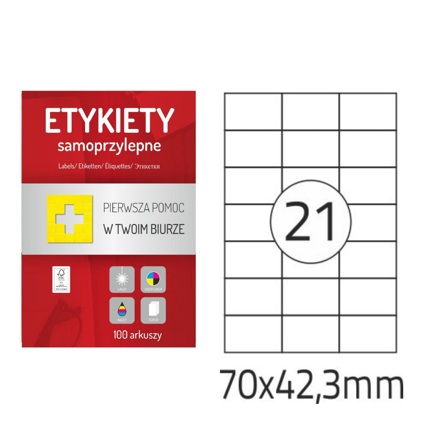Etykiety samoprzylepne A4 100 szt. Memo Label (różne rozmiary)