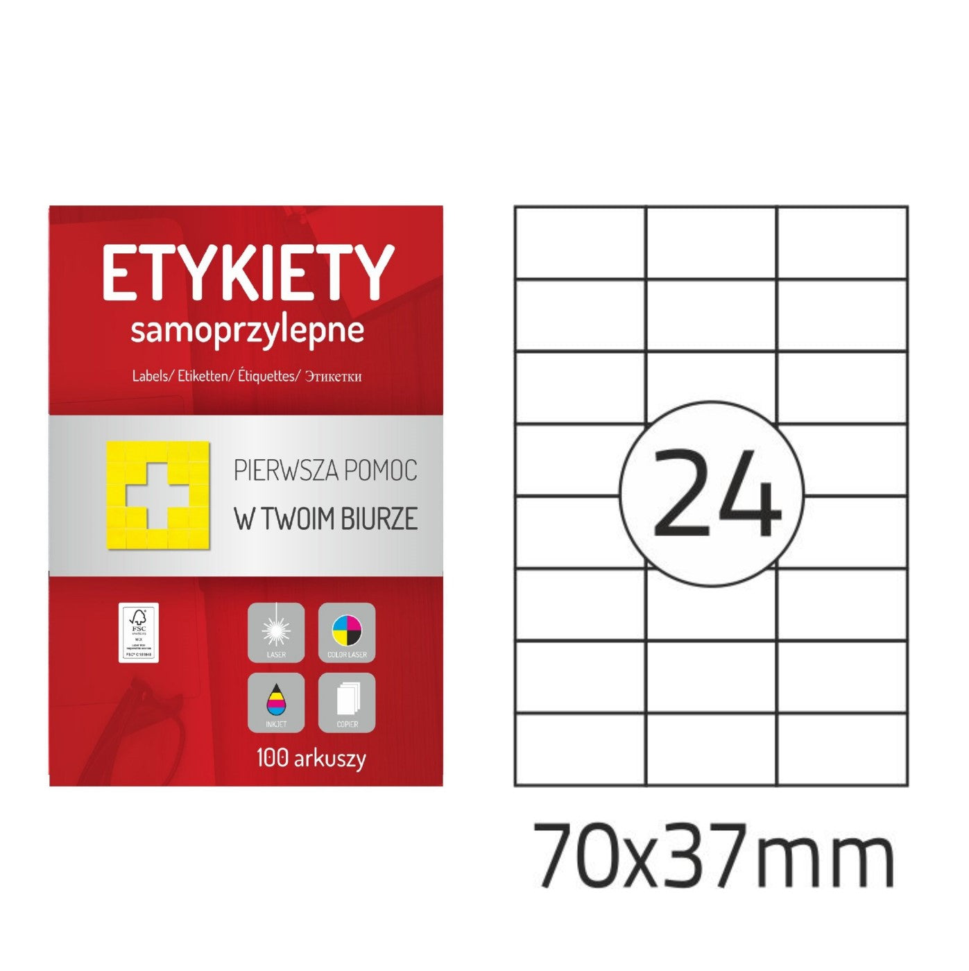 Etykiety samoprzylepne A4 100 szt. Memo Label (różne rozmiary)