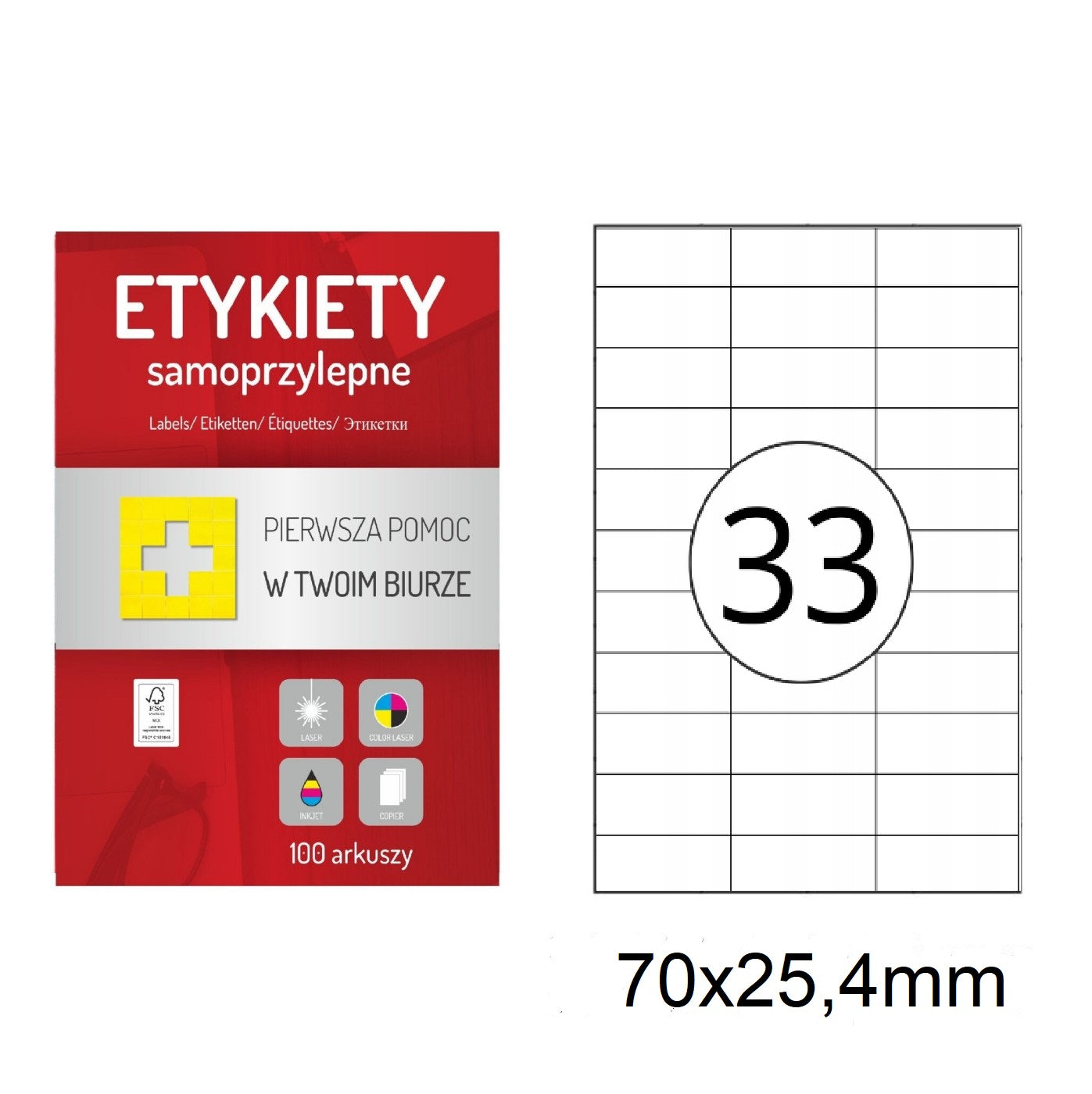 Etykiety samoprzylepne A4 100 szt. Memo Label (różne rozmiary)