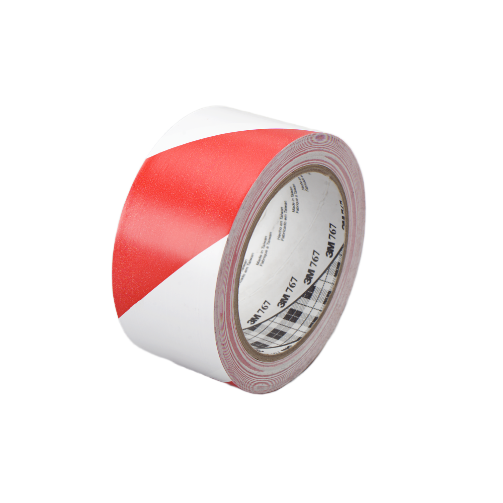 3M 767 Taśma ostrzegawcza czerwono-biała 50 mm x 33 m