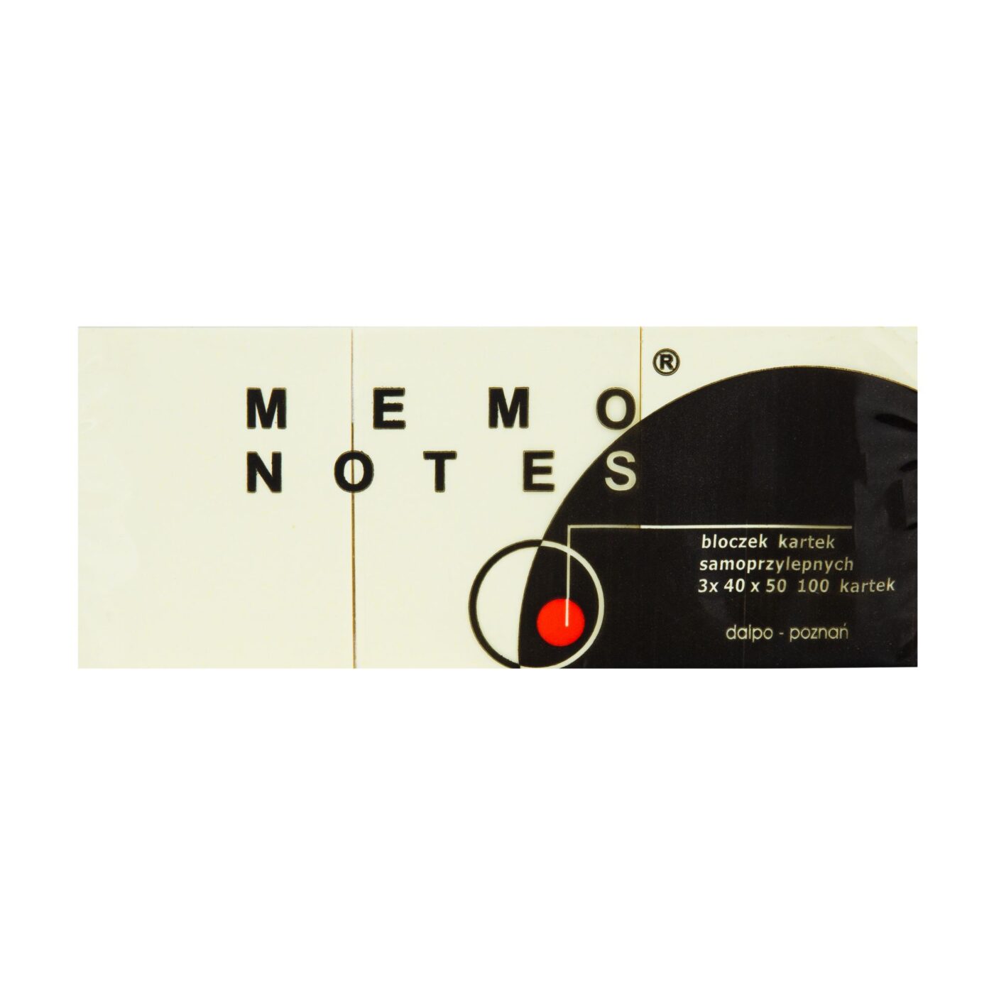 MEMO NOTES Bloczek kartek samoprzylepnych 3 szt.  40 x 50 mm, 100 kartek żółtych