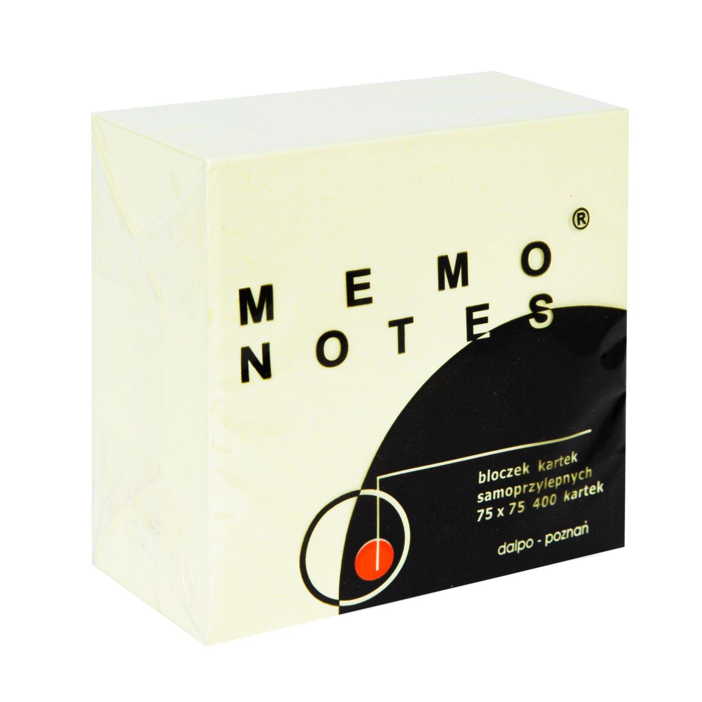 MEMO NOTES Bloczek kartek samoprzylepnych 75 x 75 mm, 400 kartek żółtych