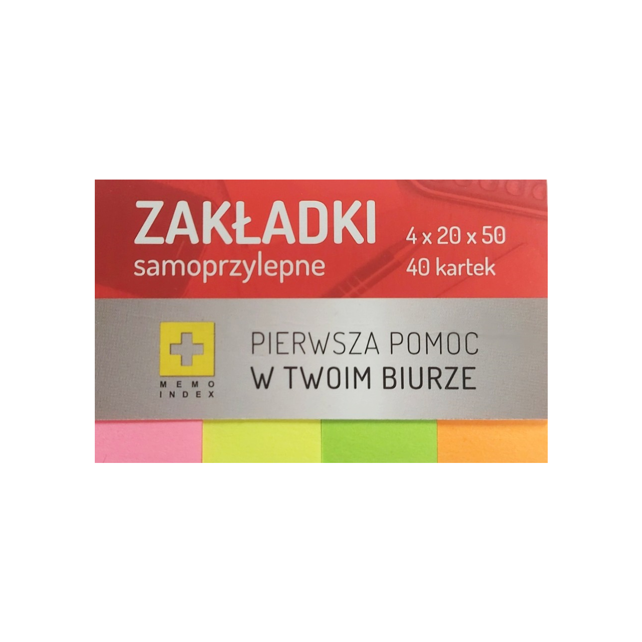 Zakładka Memo Index, 20x50mm brilliant, 4 kolory po 40 kartek