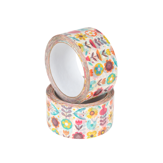 Taśma akryl cichy z nadrukiem w ozdobne kwiaty - PHOTO HD