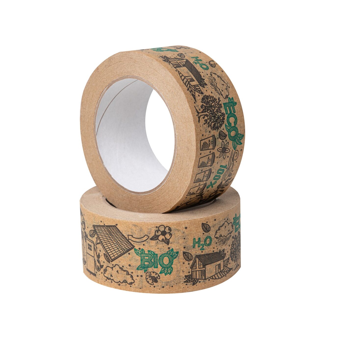 Taśma papierowa solvent z gotowym nadrukiem ECO 50mm x 50 m