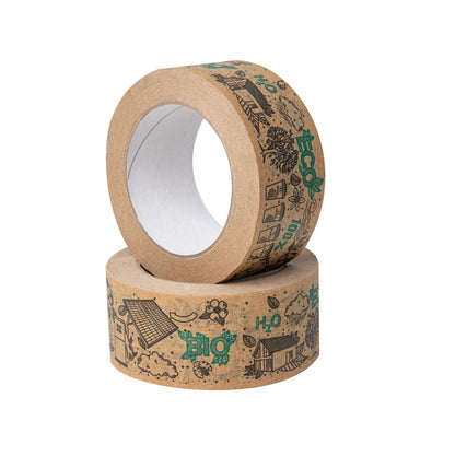 Taśma papierowa solvent z gotowym nadrukiem ECO 50mm x 50 m