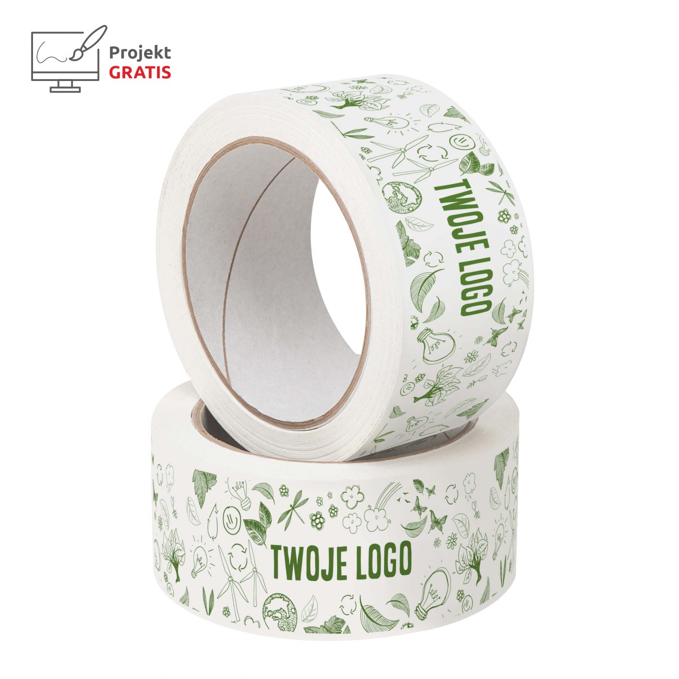 Taśma pakowa papierowa hot-melt z nadrukiem własnym i logo 48 mm x 60 m