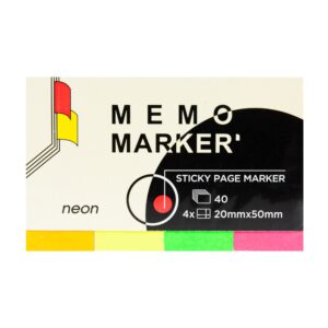 Zakładka economy Memo Index, 20x50mm brilliant, 4 kolory po 40 kartek