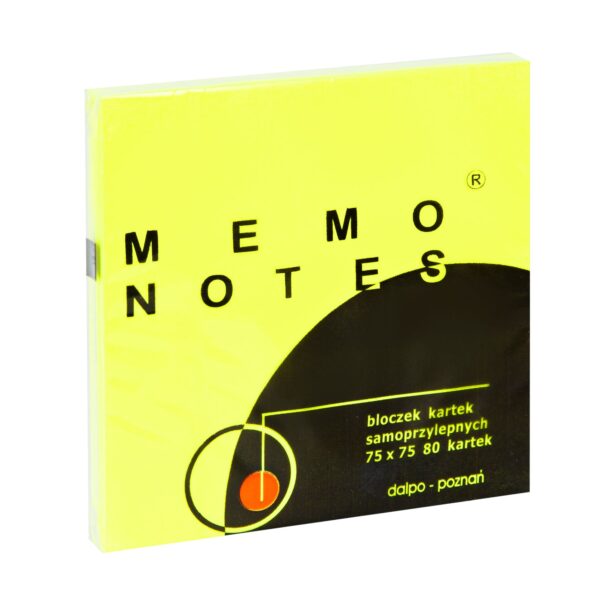 Notes 75x75 mm, 80 kartek, żółty brilliant