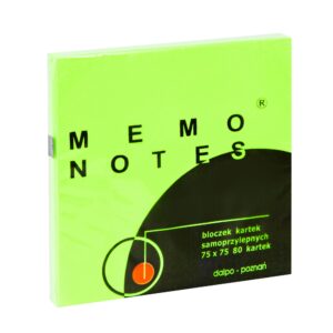 Notes 75x75 mm, 80 kartek, zielony brilliant
